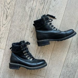 Gorgeous Frye black leather boots - soles replaced - well cared for! Size 8